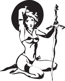 Sexy warrior girl decal 29